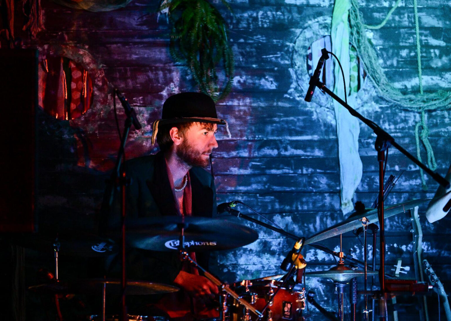 Oscar Williams playing drums